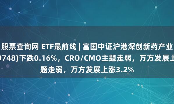 股票查询网 ETF最前线 | 富国中证沪港深创新药产业ETF(159748)下跌0.16%，CRO/CMO主题走弱，万方发展上涨3.2%
